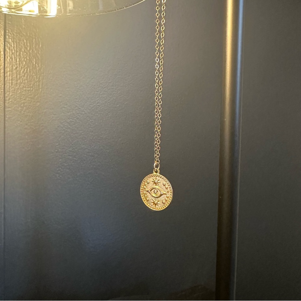 SOLD Elizabeth Lyn evil eye coin necklace - Picture 3 of 3